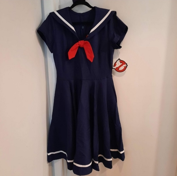 Vixen by Micheline Pitt Ghostbusters™ Stay Puft Sailor Swing Dress, Size XL NWT - Picture 3 of 8